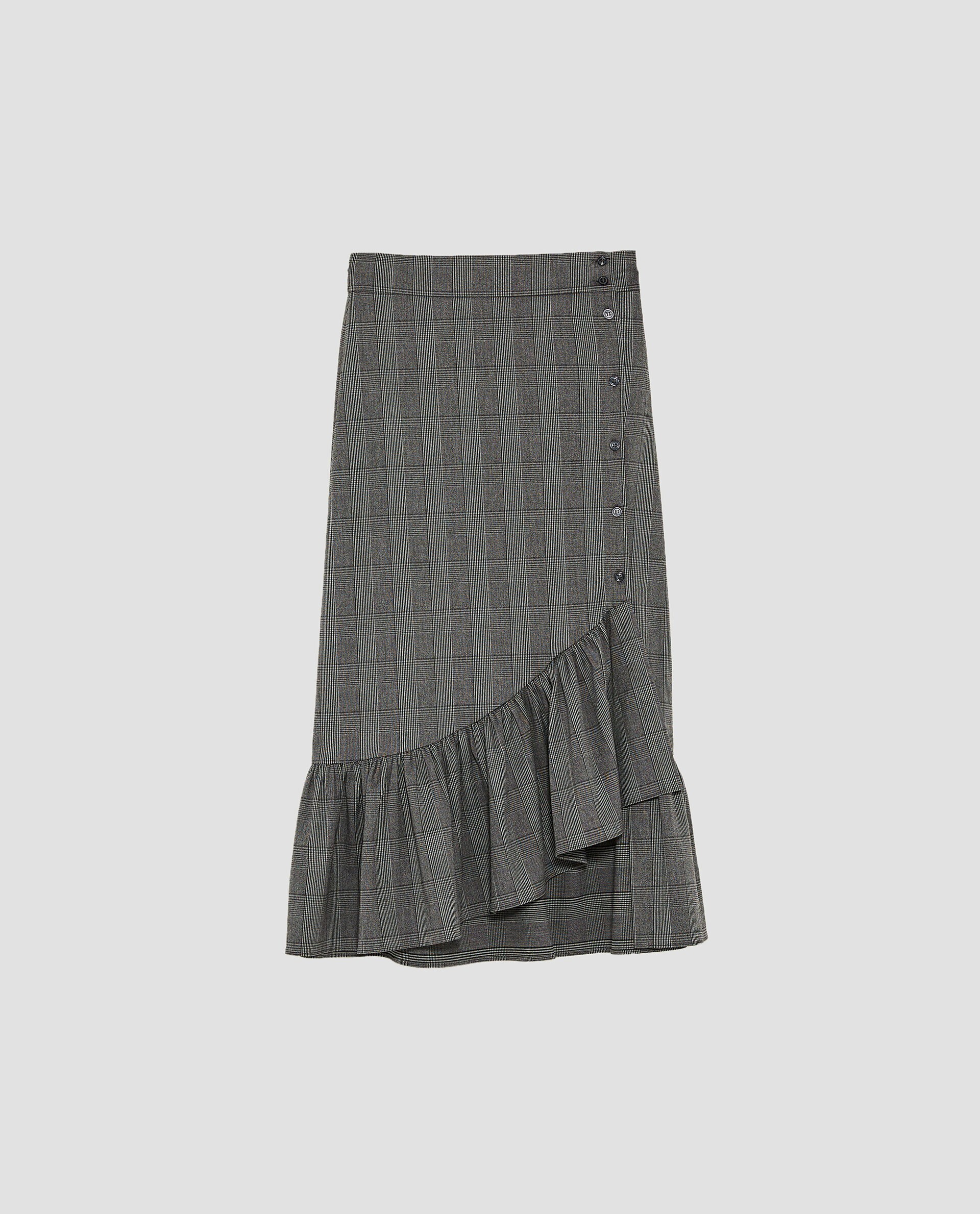 ZARA チェック柄フリルスカート