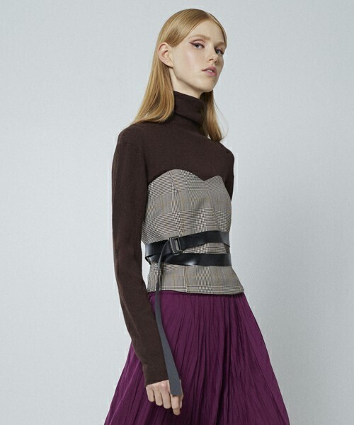 AULA AILA BELTED CHECK BUSTIER
