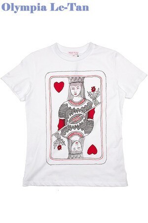Olympia Le Tan QUEEN PRINTED T-SHIRT/WHITE