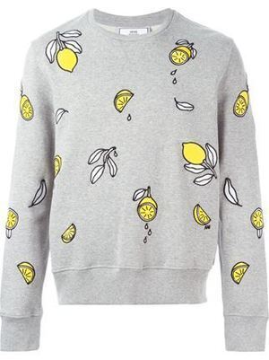 AMI Alexandre Mattiussi sudadera con limones bordados