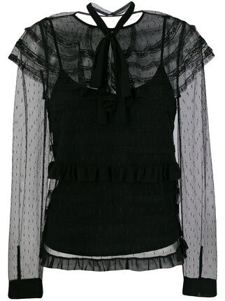 RED VALENTINO チュールレイヤード ブラウス