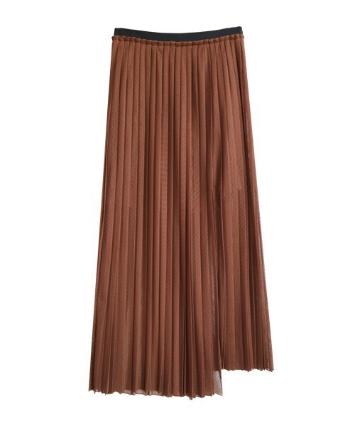 AULA AILA ASYMMETRY TULLE PLEATS SKIRT