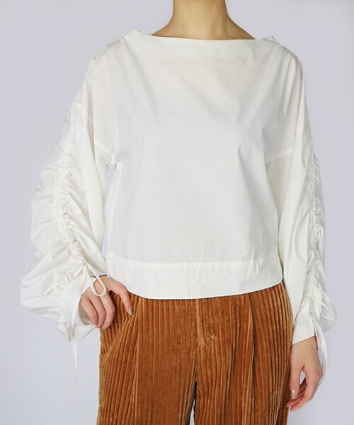 AULA AILA DRAWSTRING SHOULDER BLOUSE