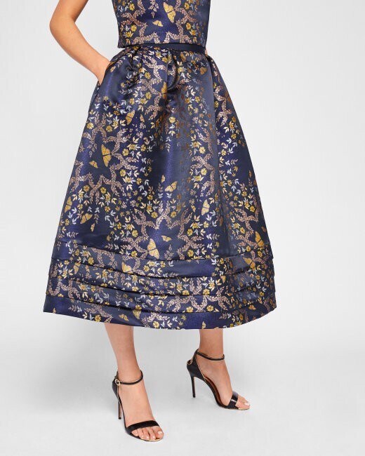 Ted Baker London Kyoto Gardens jacquard midi skirt