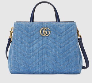 GUCCI GGマーモント日本限定デニムトートバッグ