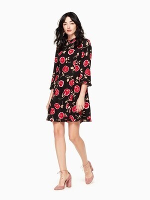 kate spade new york run wild hazy rose crepe a-line dress