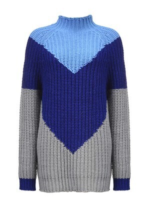 PINKO イングリッシュリブ編みのトリコロールセーター