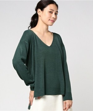 Avan Lily ウオッシャブルカシミヤタッチVネックニットPO