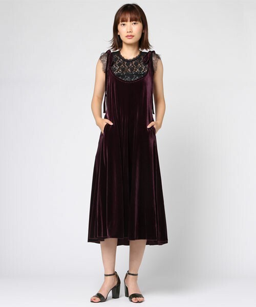 G.V.G.V. VELOUR BOW KNOT DRESS