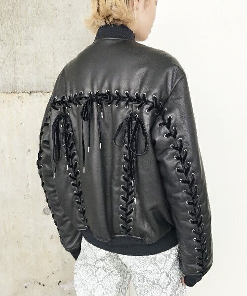 G.V.G.V. LEATHER LACE UP MA-1 BLOUSON
