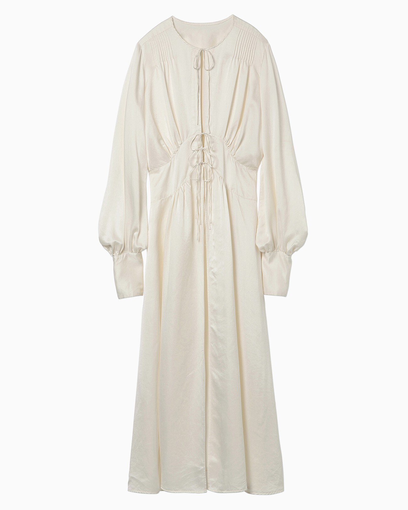 mame Botanical Dye Silk Dress - beige