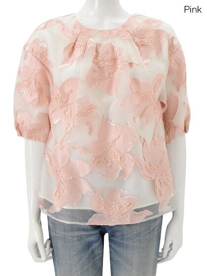Chesty Flower Jacquard Tops