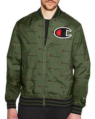 Champion Men's Satin Logo Baseball Jacket