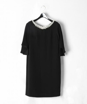 GRACE CONTINENTAL フレアスリーブパールワンピース