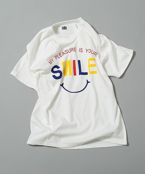 nano・universe meiple/別注SMILE Tシャツ S/S