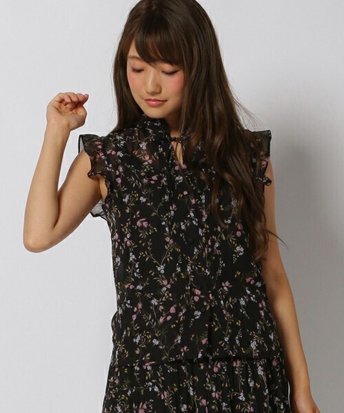 WILLSELECTION ビンテージ小花シフォンブラウス