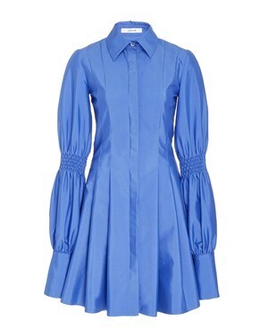 ADEAM Pleated Shirt Dress With Smocking Detail