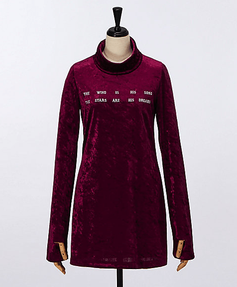 FACETASM MESSAGE HIGHNECK VELOUR LONGTEE