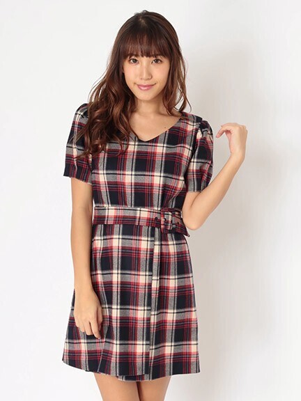 CECIL McBEE チェックラップワンピース
