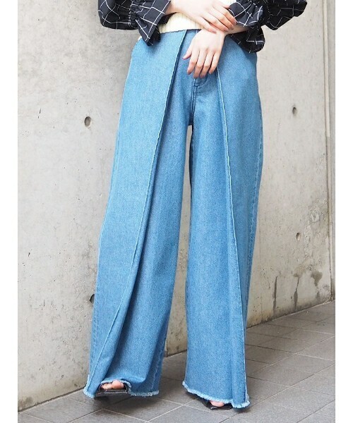 MURUA フロントロングタックDENIMパンツ