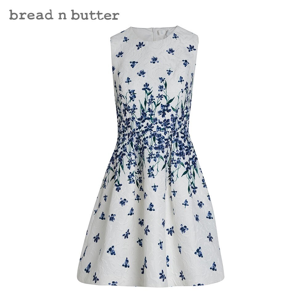 bread n butter 花プリントスリムノースリーブワンピース