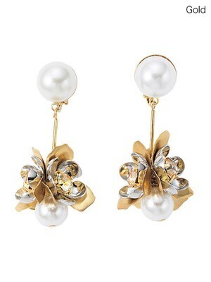 Chesty Pearl Flower Pierce&Earring