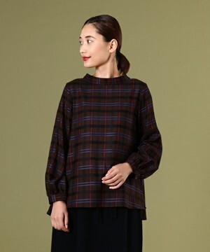 ADIEU TRISTESSE バックリボンスタンドカラーブラウス