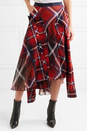 sacai フランネルチェックスカート
