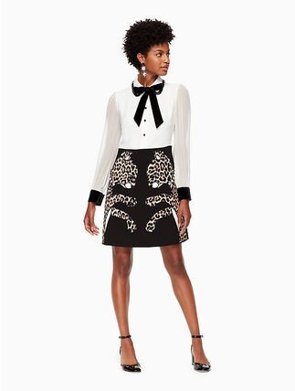 kate spade new york leopard applique dress