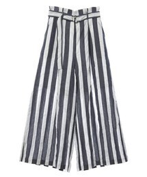 w closet ストライプベルト付きパンツ