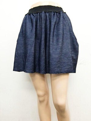 rechercher カットデニムギャザーキュロット