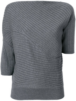 JW ANDERSON asymmetric ribbed knitted top