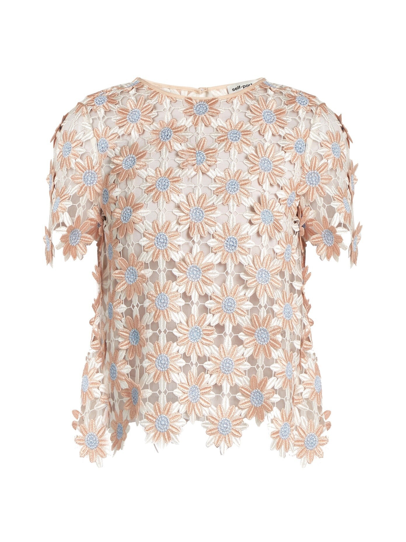 Self-Portrait Open-back floral-lace top