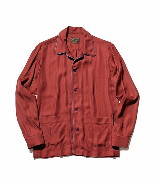 MR.OLIVE VINTAGE RAYON TWILL / PIPING PAJAMAS SHIRT