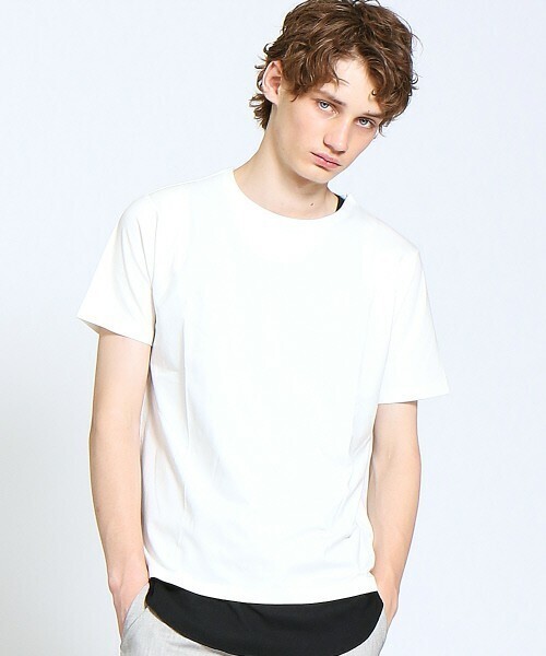 ABAHOUSE LASTWORD 【COTTON LYCRA】圧着クルーネックTシャツ