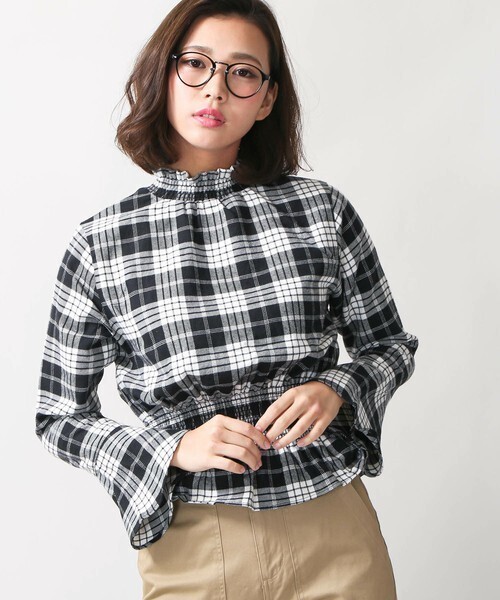 WEGO 2WAYシャーリングブラウス