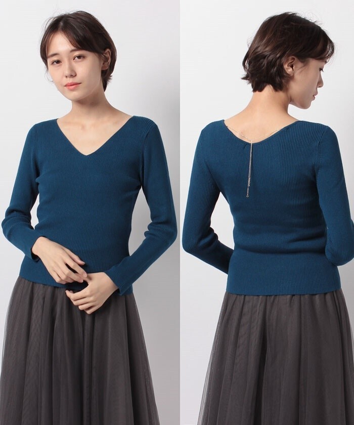 Mystrada バックチェーンニット