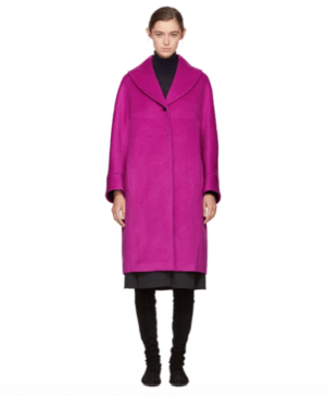 Jil Sander Navy ピンク オーバーサイズ ウール コート