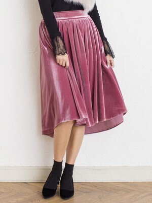MEW'S REFINED CLOTHES ベロアイレヘムスカート