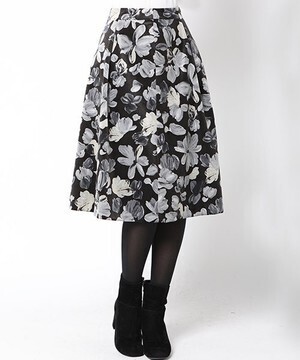 ketty トリコットベルベット花柄プリントスカート