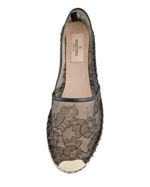 VALENTINO Lace Espadrille,Black