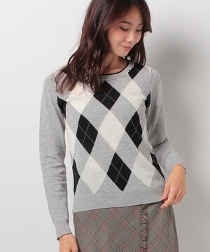 PATTERN fiona アーガイルインターシャニットプルオーバー
