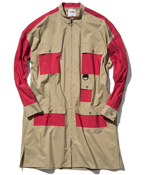FACTOTUM C/NオックスフォードロングスタンドZIPブルゾン