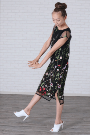 &g’aime &g'aime【980-60603】チュール刺繡タイトスカート