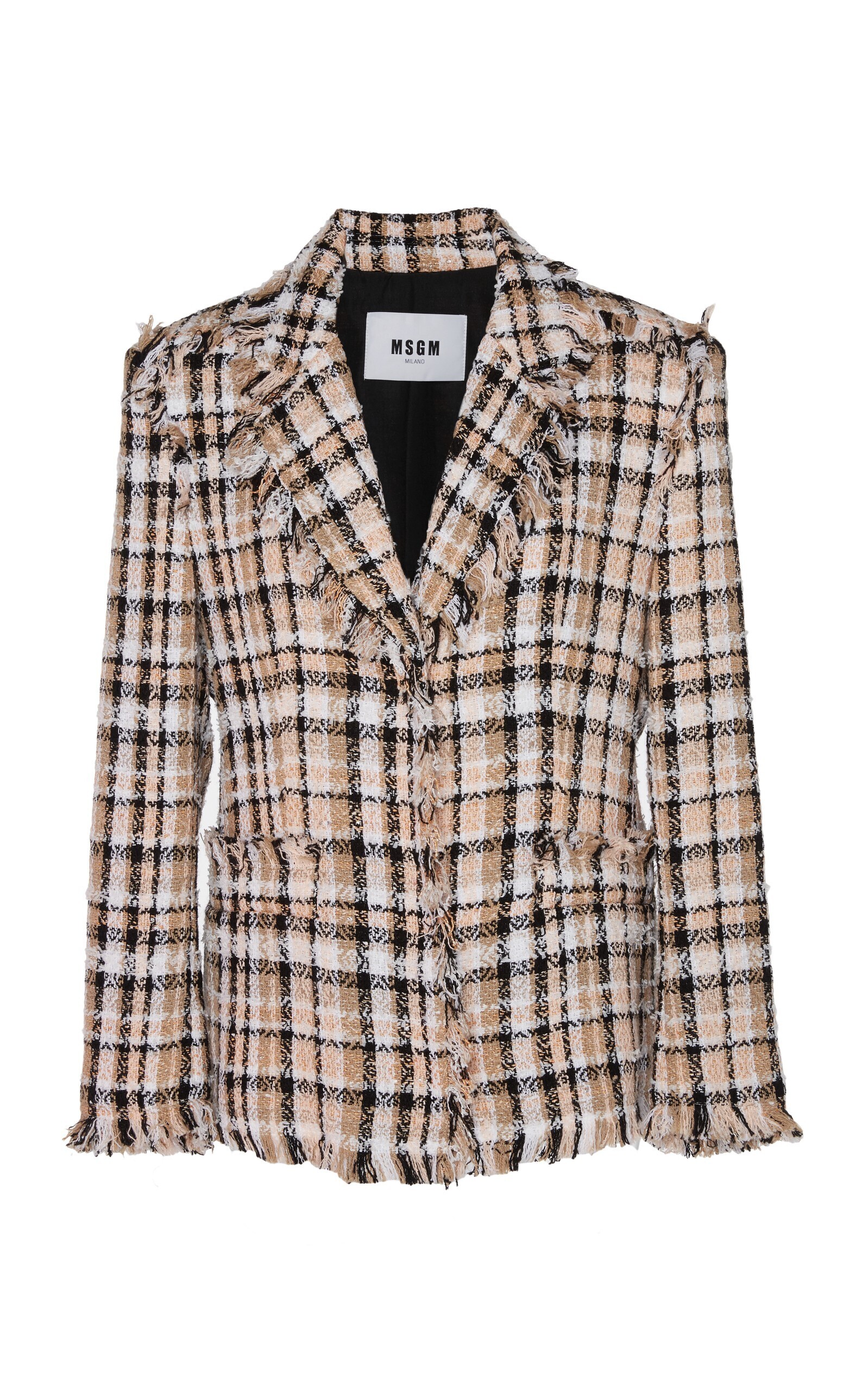 MSGM Multicolor Check Tweed Jacket