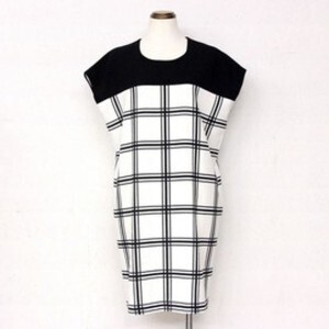 gracis 配色切替えチェック柄ワンピース