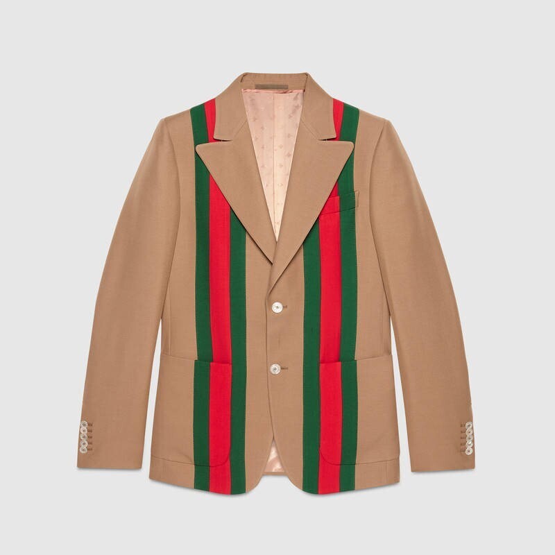 GUCCI ウェブ テープ付き クレープウール ヘリテージジャケット