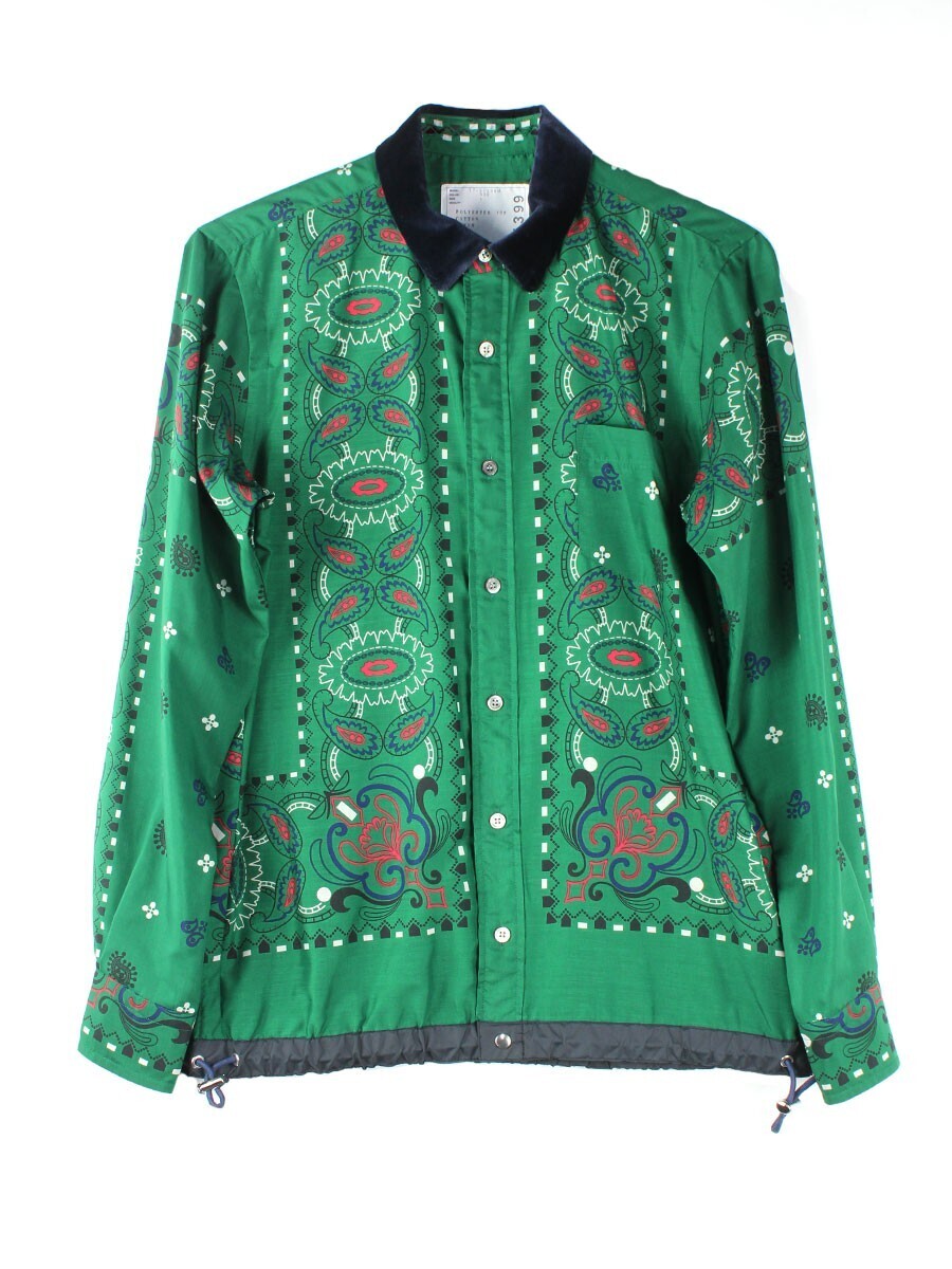 sacai ペイズリー プリントシャツ