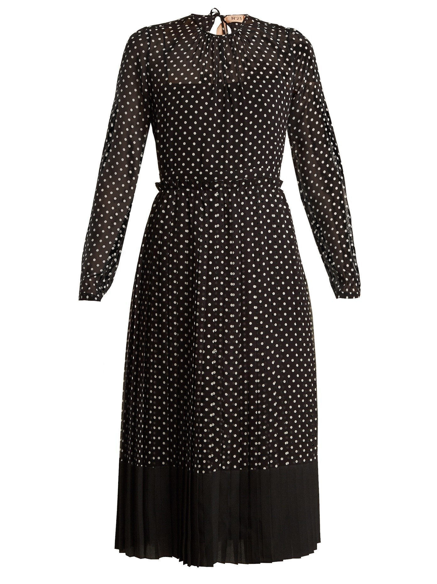 N°21 Polka-dot print silk-chiffon dress