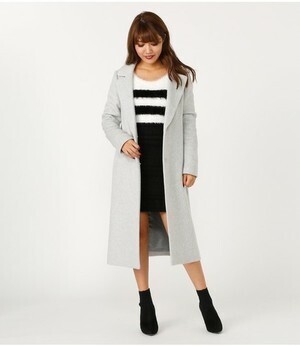 rienda バースナップWool MIXチェスターロングCT